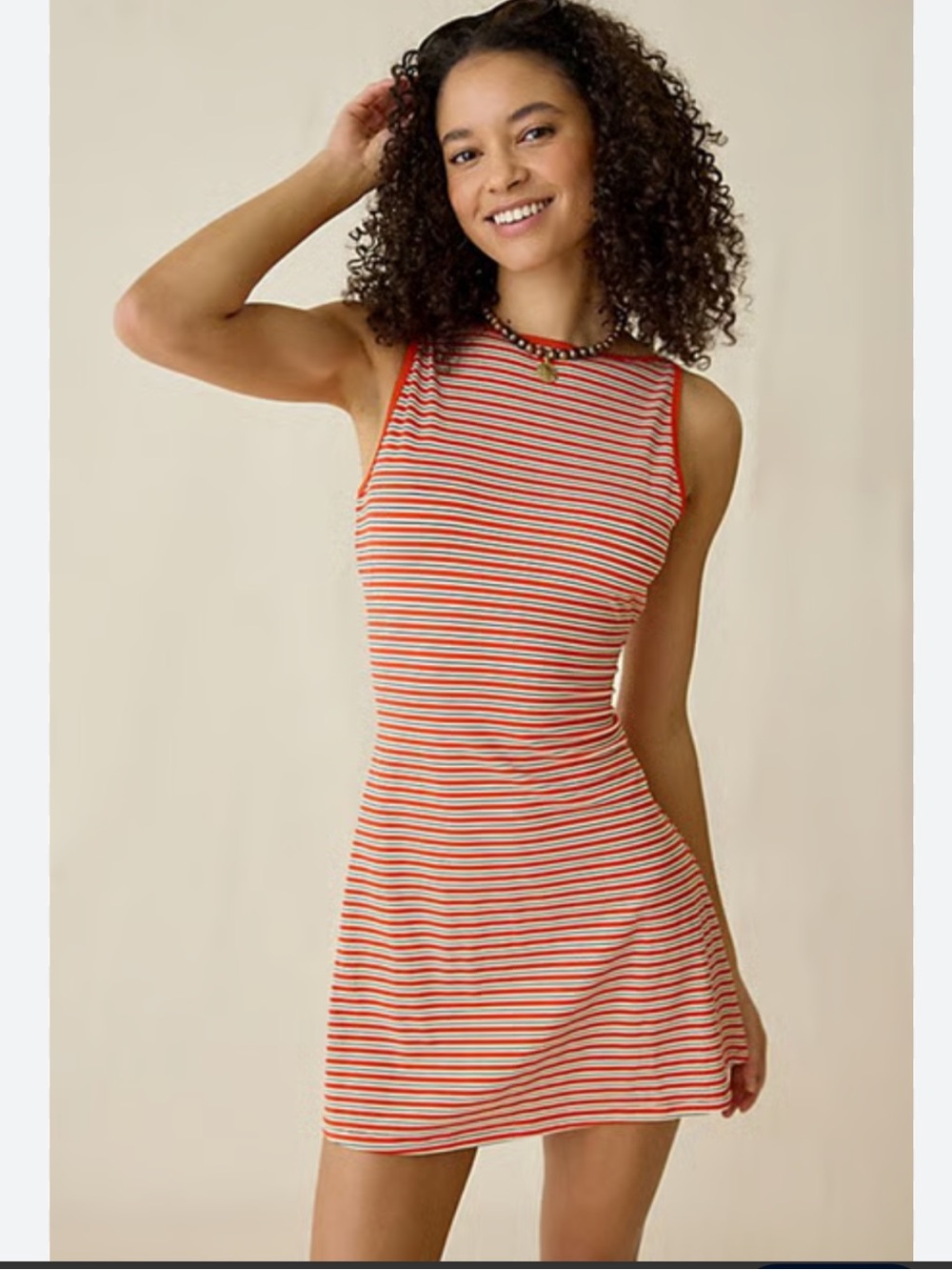 NWT retail $39 size M #BDG “Boardwalk Striped Scoop-Back Tank Mini Dress”.